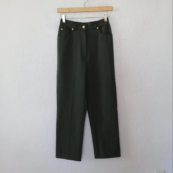 St. John Three Piece Matching Set Forest Green Blazer Sweater Pant S
